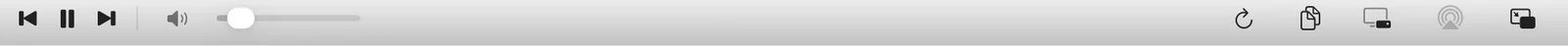 Overwave's transport bar with previous, pause, next, volume, reconnect, copy URL, Picture in Picture, AirPlay and Float buttons